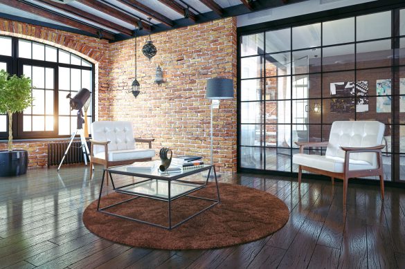 Salon w stylu loft