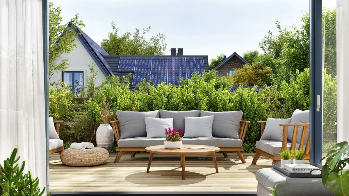 Taras z drewnianą podłogą